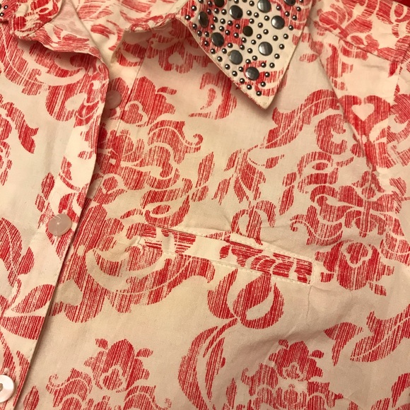 Silver studded button up blouse - Picture 9 of 11